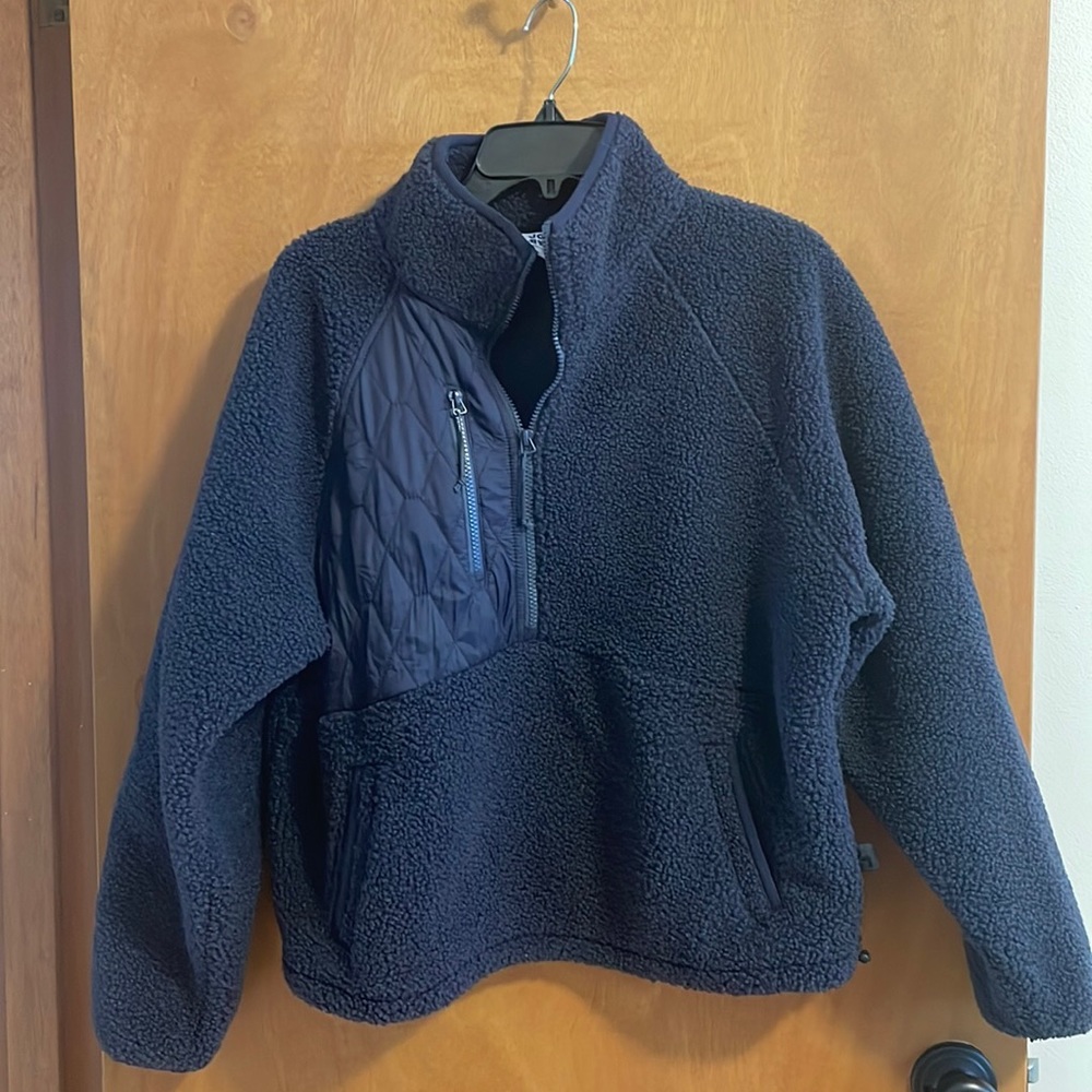 Joy Lab Women’s Half Zip Fleece Sweatshirt Size Large Blue